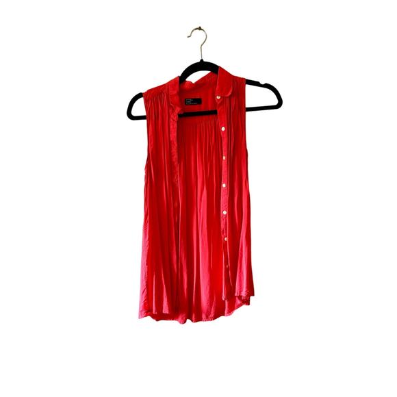 Coral Pink Gap Button Up Tank Top Blouse Extra Small XS - Picture 1 of 6